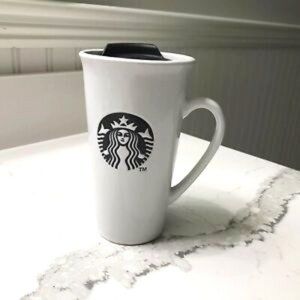 Starbucks White Black Tall Coffee Mug With Handle